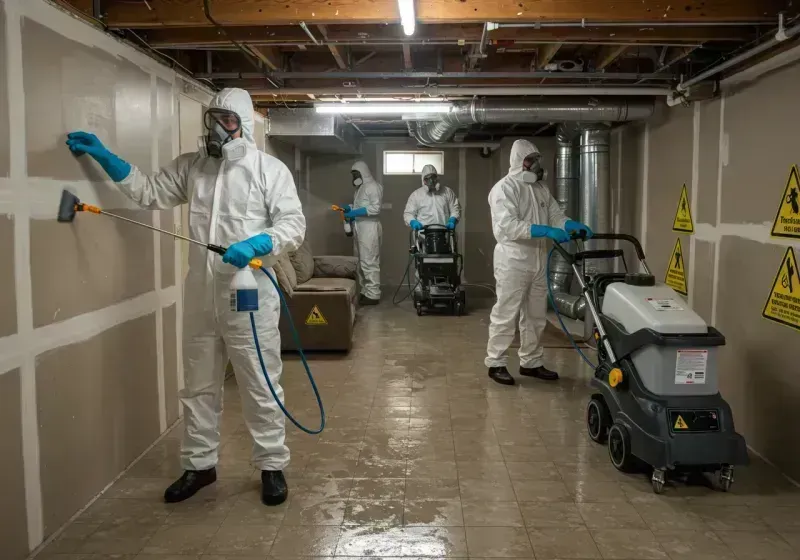 Basement Moisture Removal and Structural Drying process in Stanaford, WV